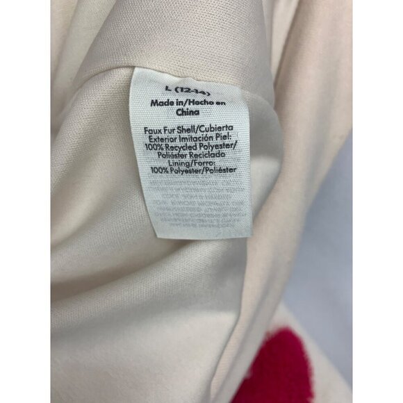 No Boundaries L Faux Fur Heart Print Zip-Up Jacket - Picture 6 of 6